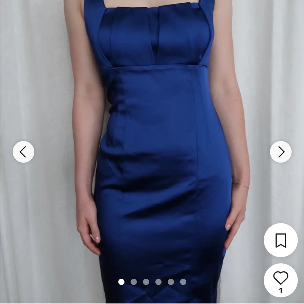 Calvin Klein Fuchsia Satin Midi Dress